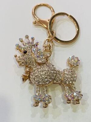 Gold Diamante Poodle Key Ring/Bag Charm