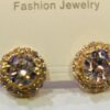 Gold Or Silver Diamante Circle Earrings