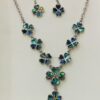 Paua Shell 4 Leaf Clover Necklace And Earring Set